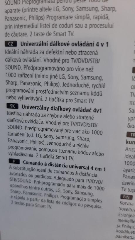 Univerzalny dialkovy ovbádač 4 v 1, 