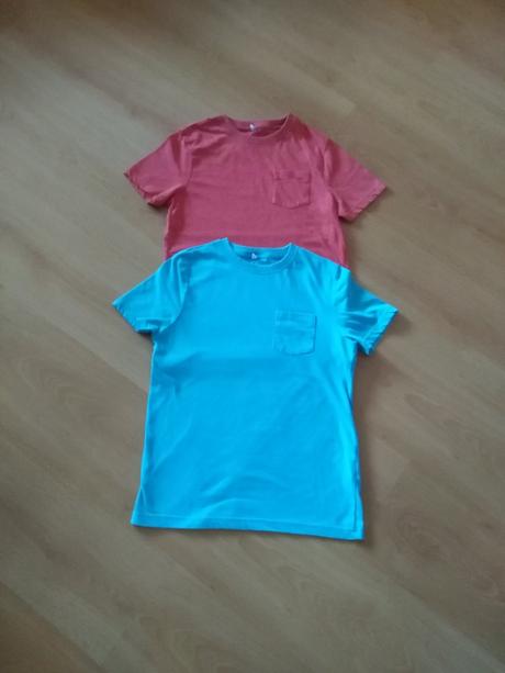 Červené a tyrkysové tričko 9-10r., marks & spencer,140