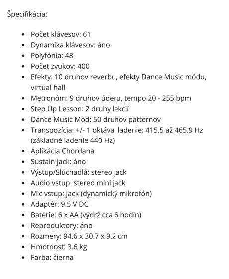 Keyboard casio lk-265,