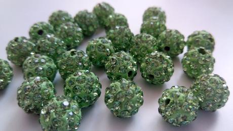 Korálky shamballa - olivové 10 mm, 