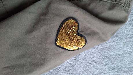 Khaki  jarná/jesenná bunda h&m s aplikáciou, h&m,128