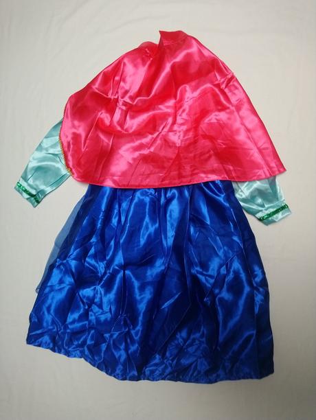 Kostým anna šaty pelerína, mega set, vlasy, 98-110,