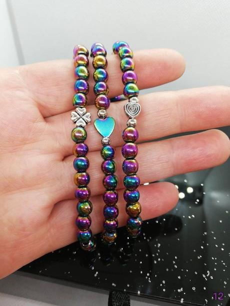 Handmade náramky -dúhový hematit, 