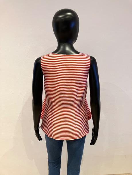 Dámska pásikavá blúzka s bočnými vreckami, s