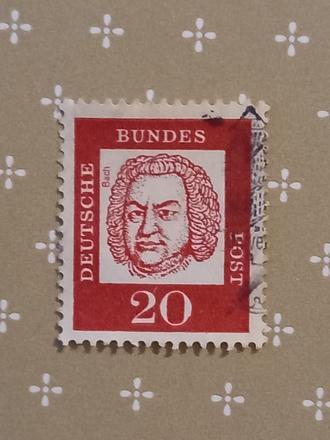Poštová známka johann sebastian bach 1961, 
