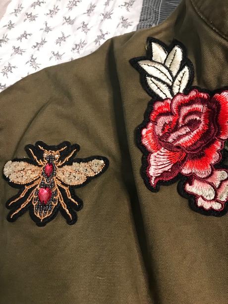 Nádherná vojenská bunda s výšivkami, h&m,m