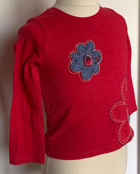 Next červené tričko s kvietkom, next,104