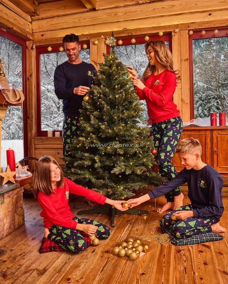 Vianočné pyžamo pre celú rodinu christmas tree, cornette,86 - xxl