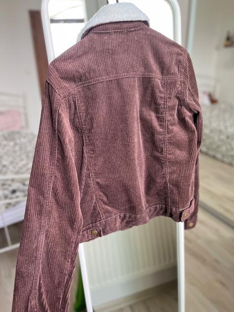 Boohoo hnedá menčestrová bunda s kožušinou, xs