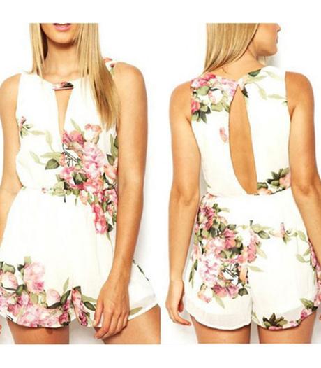 Letny overal floral, s