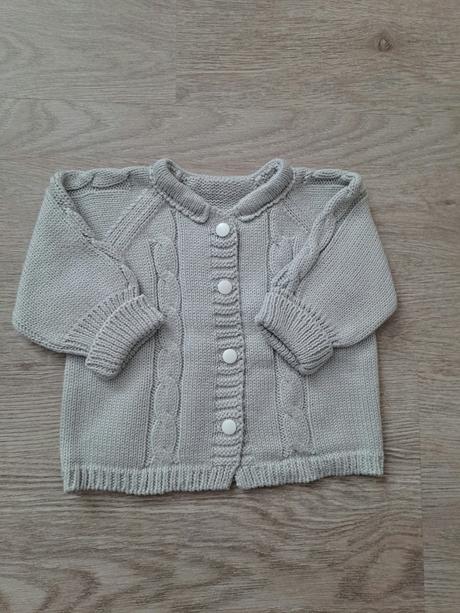 Novorodenecky sedy pleteny sveter 56 lumima, 56