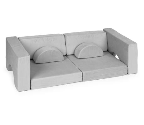 Modulárne kreslo, 8 častí, sivé, 