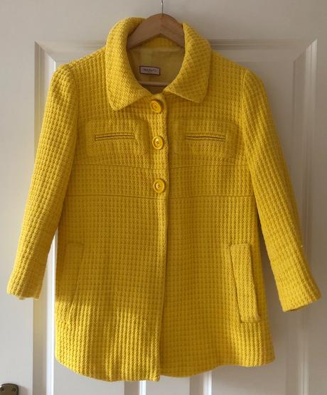 Žltý kabát/sako, vintage strih, max&co, xs/s, xs