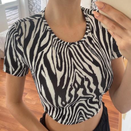 Crop top so vzorom, xs