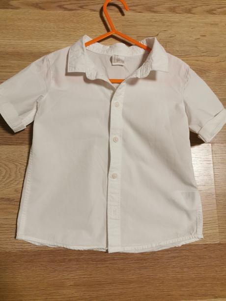 Biela košeľa s krátkym rukávom, h&m,92