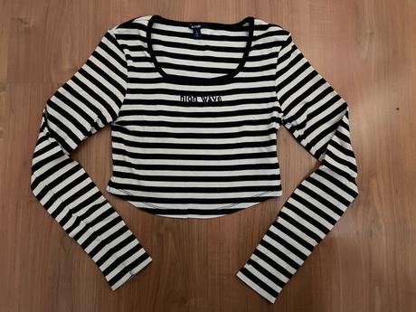 Crop tričko s dlhým rukávom, s