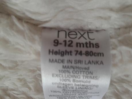 Tepla bundicka next 9-12m, next,86