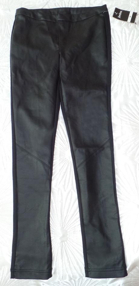 Nohavice kombinovane s koženkou, 38