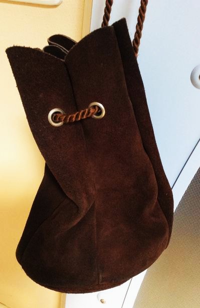 Kožený semišový batôžtek,