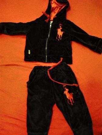 Krásna zamatová teplákova súprava ralph lauren, ralph lauren,80