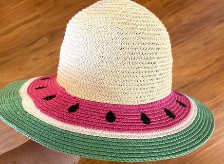 Slamený klobúk vzor melón obvod 52 cm, 52