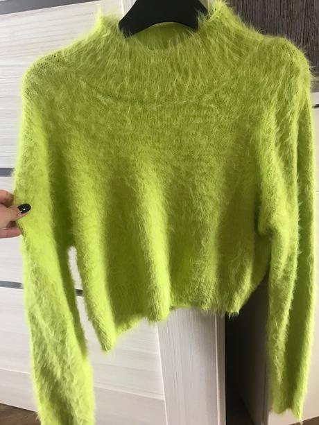 Neónový huňaty svetrik h&m, h&m,m / s