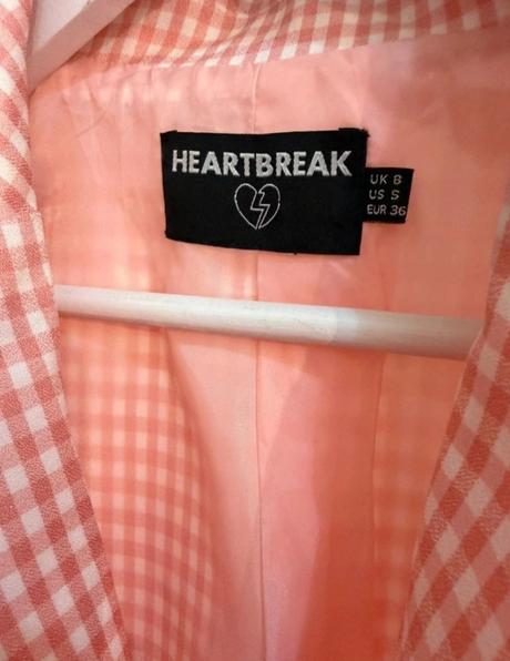 Štýlové ružové kárované sako značky heartbreak, 36