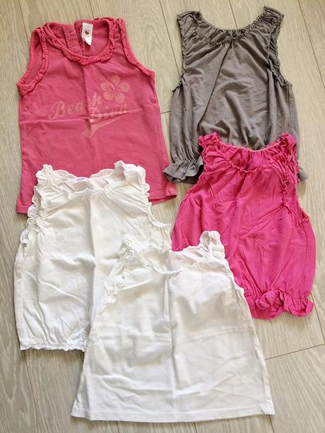 Tricka bez rukavov 5ks, h&m,92