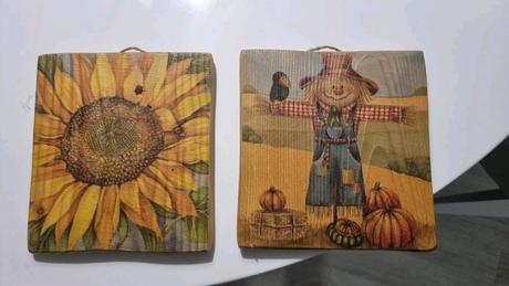 Dva drevené obrazy,