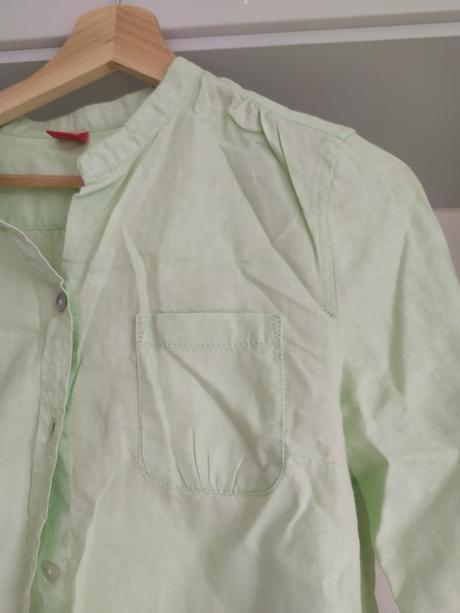 C264 prepracovana  lanova kosela zelenkava, s