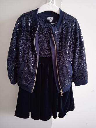 Šaty s kabátikom, raz použité, sergent major,98