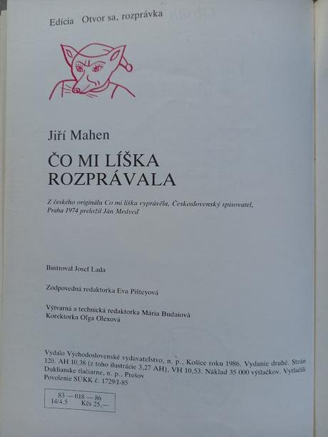 Kniha čo mi líška rozprávala, 