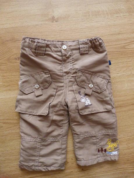 Zateplene šuštakové nohavice, 74