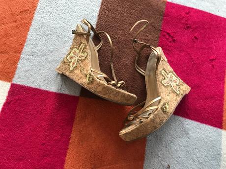 Sandalky na platforme, výška opätku - 13 cm, 38