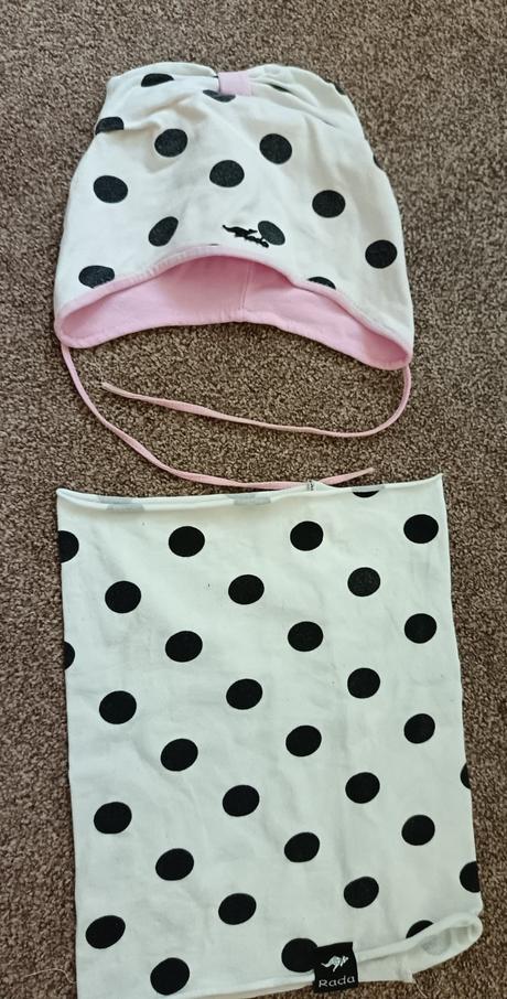 Čiapka na šnúrky s nákrčníkom, 51-52 cm, rada,74