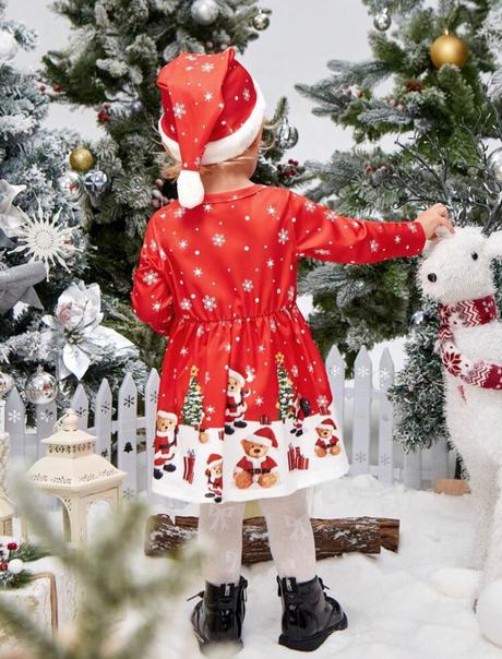 Vianocne baby šaty s čiapkou, 86 / 92