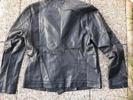 Zľava. značková koženková bunda čierna velk. xl., xl