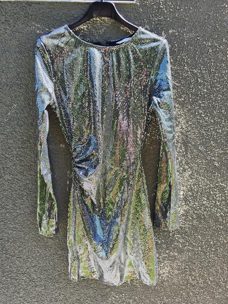 H&m strieborné flitrované šaty, h&m,s