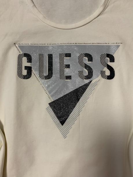 Krémové tričko s kamienkami zn. guess, guess,s