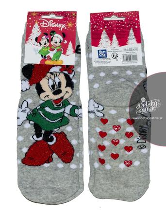 Dievčenské vianočné ponožky disney minnie šedé, disney,23 - 34