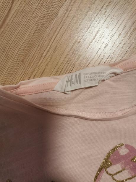 Ružové tricko s motýľmi, h&m,134
