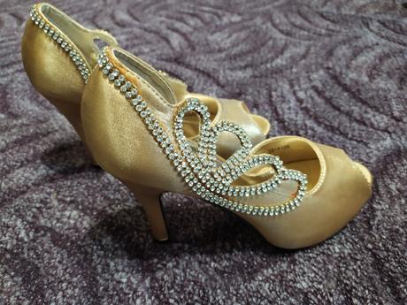 Zlaté lodičky so štrasom 37, 37