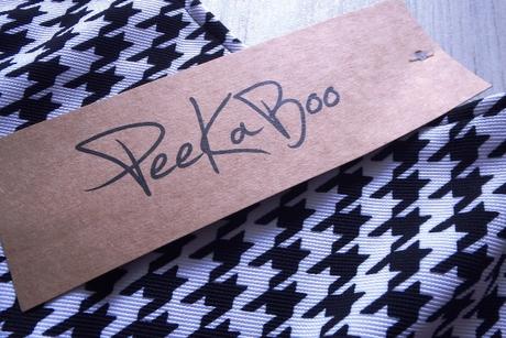 Peekaboo čierno-biele vzorované šaty + crop top, 38 - xl