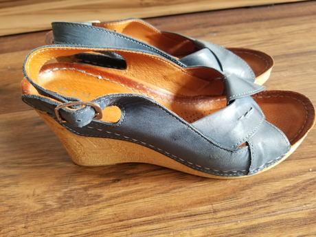 Kožené sandále na platforme, 36