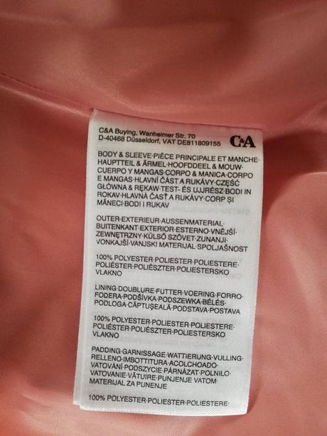 Dámska/dievčenská zimná bunda, veľ. 176, c&a,176