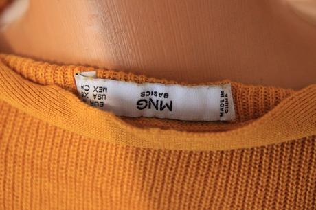 Horčicový sveter, mango, mango,xs