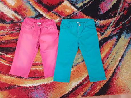 Tyrkysové capri nohavice, hema,146