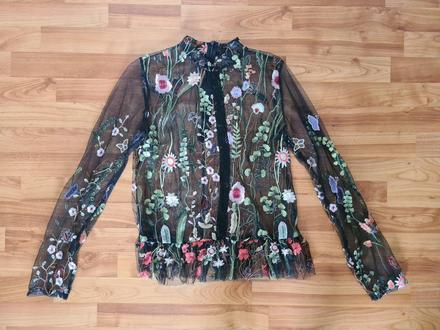 Priesvitná blúzka s kvetmi, desigual,38 / m