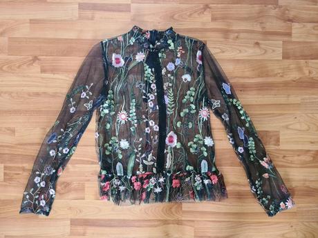 Priesvitná blúzka s kvetmi, desigual,38 / m