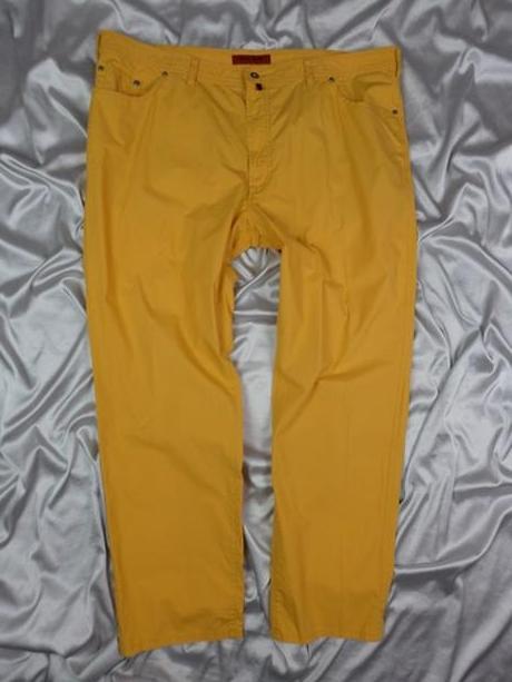 Luxusné žlté pánske nohavice, pierre cardin,xxl